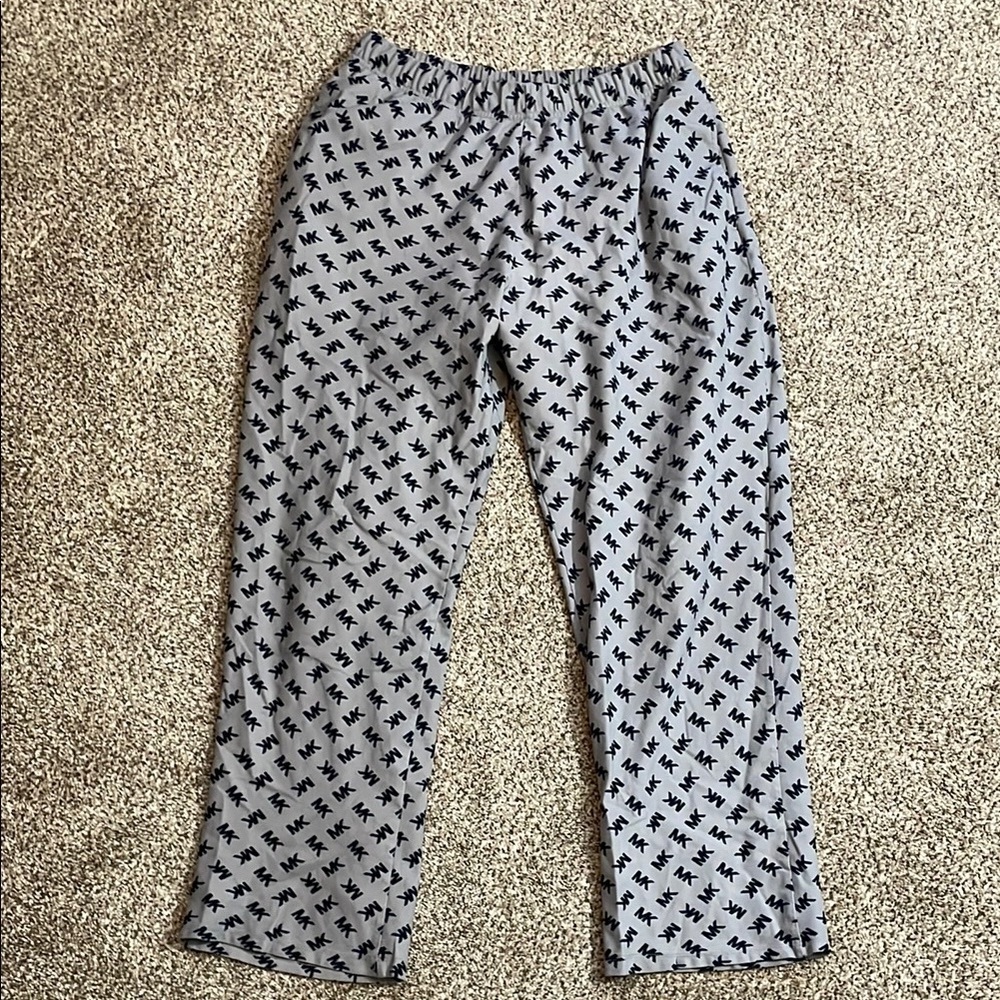 Michael Kors Cream Pants with Black MK Pattern - Picture 1 of 2